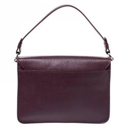 Pre Owned Furla Burgundy Leather Metropolis Shoulder Bag