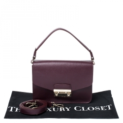 Pre Owned Furla Burgundy Leather Metropolis Shoulder Bag
