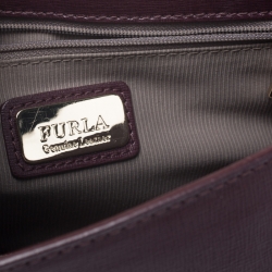 Pre Owned Furla Burgundy Leather Metropolis Shoulder Bag