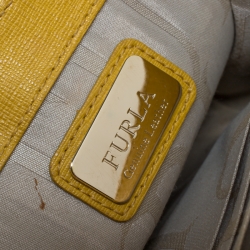 Pre Owned Furla Yellow Leather Metropolis Chain Crossbody Bag
