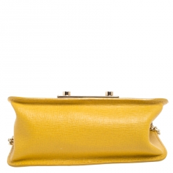 Pre Owned Furla Yellow Leather Metropolis Chain Crossbody Bag