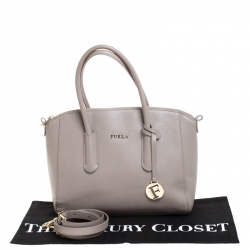 Pre Owned Furla Grey Leather Back Giada Satchel