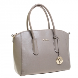 Pre Owned Furla Grey Leather Back Giada Satchel