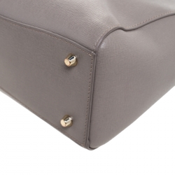 Pre Owned Furla Grey Leather Back Giada Satchel