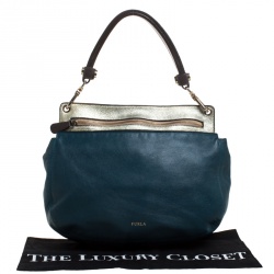 Pre Owned Furla Tricolor Leather Zip Hobo