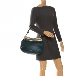 Pre Owned Furla Tricolor Leather Zip Hobo