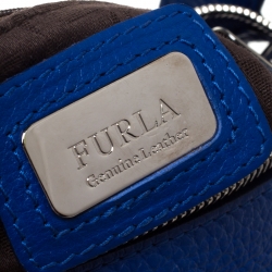 Pre Owned Furla Electric Blue Leather Messenger Bag