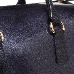 Pre Owned Furla Metallic Purple Rubber Candy Satchel