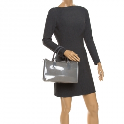 Pre Owned Furla Grey/Silver Rubber and Aluminium Candy Satchel