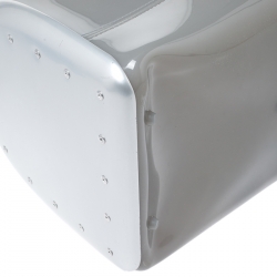 Pre Owned Furla Grey/Silver Rubber and Aluminium Candy Satchel