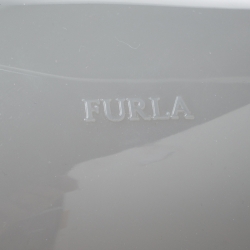 Pre Owned Furla Grey/Silver Rubber and Aluminium Candy Satchel