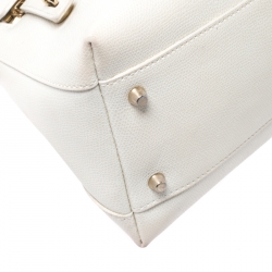 Pre Owned Furla Cream Leather Piper Dome Satchel