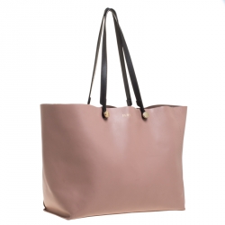 Pre Owned Furla Pink/Black Leather Eden Tote