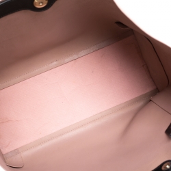 Pre Owned Furla Pink/Black Leather Eden Tote