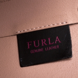 Pre Owned Furla Pink/Black Leather Eden Tote