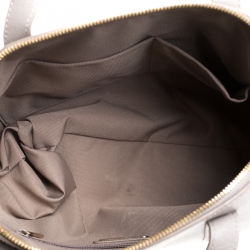 Pre Owned Furla Grey Leather Dome  Front Pocket Satchel