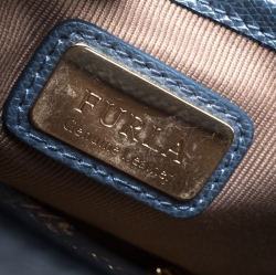 Pre Owned Furla Blue Leather Mini Metropolis Crossbody Bag