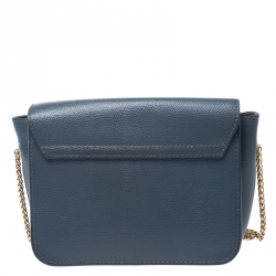 Pre Owned Furla Blue Leather Mini Metropolis Crossbody Bag