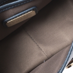 Pre Owned Furla Blue Leather Mini Metropolis Crossbody Bag