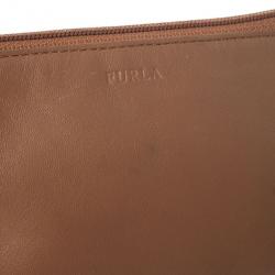 مملوكة مسبقًا Furla Brown Leather Make Up Pouch
