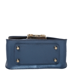 Pre Owned Furla Blue Leather Mini Metropolis Crossbody Bag