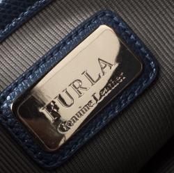 Pre Owned Furla Blue Leather Mini Metropolis Crossbody Bag