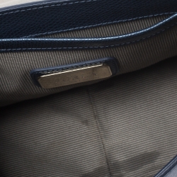 Pre Owned Furla Blue Leather Mini Metropolis Crossbody Bag