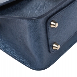 Pre Owned Furla Blue Leather Mini Metropolis Crossbody Bag