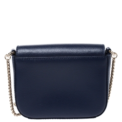 Pre Owned Furla Navy Blue Leather Mini Metropolis Crossbody Bag