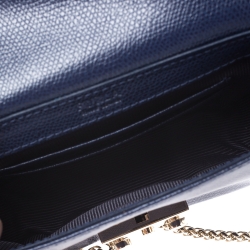 Pre Owned Furla Navy Blue Leather Mini Metropolis Crossbody Bag