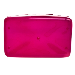 Pre Owned Furla Fuchsia Glossy Rubber Candy Satchel