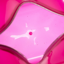 Pre Owned Furla Fuchsia Glossy Rubber Candy Satchel