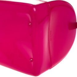 Pre Owned Furla Fuchsia Glossy Rubber Candy Satchel