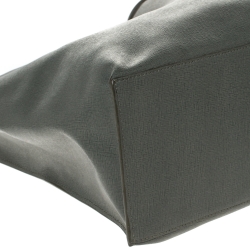 Pre Owned Furla Olive Green Leather Shopper Tote