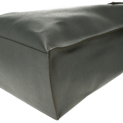 Pre Owned Furla Olive Green Leather Shopper Tote