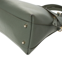 Pre Owned Furla Olive Green Leather Piper Dome Satchel