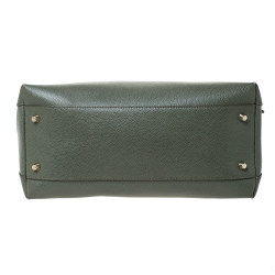 Pre Owned Furla Olive Green Leather Piper Dome Satchel