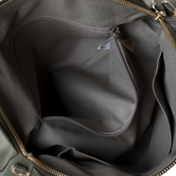 Pre Owned Furla Olive Green Leather Piper Dome Satchel