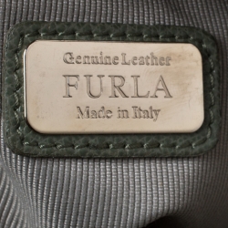 Pre Owned Furla Olive Green Leather Piper Dome Satchel