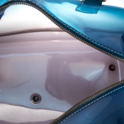 Pre Owned Furla Blue/Black Ombre Rubber Candy Satchel