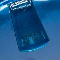 Pre Owned Furla Blue/Black Ombre Rubber Candy Satchel