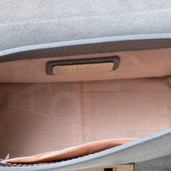 Pre Owned Furla Metallic Silver Leather Mini Metropolis Crossbody Bag