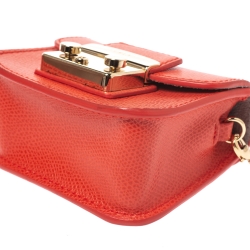 مملوكة مسبقًا Furla Orange Leather Metropolis Coin Purse