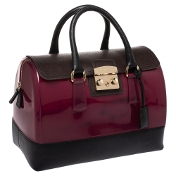 Pre Owned Furla Tricolor Rubber and Leather Candy Satchel