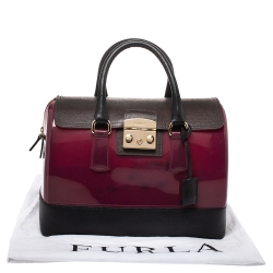 Pre Owned Furla Tricolor Rubber and Leather Candy Satchel