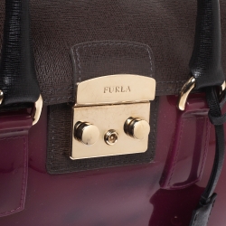 Pre Owned Furla Tricolor Rubber and Leather Candy Satchel
