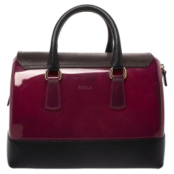 Pre Owned Furla Tricolor Rubber and Leather Candy Satchel