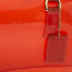 Pre Owned Furla Orange Rubber Candy Satchel