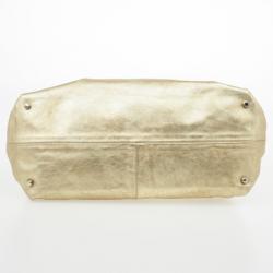Pre Owned Furla Gold Metallic Leather Carmen Shopper Tote
