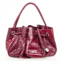 Furla Cherry Croc Embossed Leather 'New Shopper' Hobo